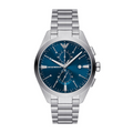 Emporio Armani Claudio Chronograph Blue Dial Silver Steel Strap Watch For Men - AR11541