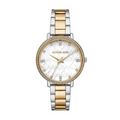 Michael Kors Pyper Three Hand White Dial Two Tone Steel Strap Watch For Women - MK4595