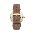 Michael Kors Parker Three Hand Gold Dial Brown Leather Strap Watch For Women - MK2973