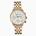Michael Kors Damen White Dial Rose Gold Steel Strap Watch for Women - MK5026