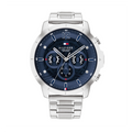 Tommy Hilfiger Luca Chronograph Blue Dial Silver Steel Strap Watch For Men - 1710492