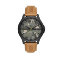 Armani Exchange Hampton Chronograph Green Dial Brown Leather Strap Watch For Men - AX2412