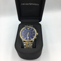 Emporio Armani Classic Blue Dial Two Tone Steel Strap Watch For Men - AR1847