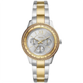 Fossil Stella Sport Multifunction Silver Dial Two Tone Steel Strap Watch for Women - ES5107