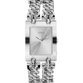 Guess Mod Heavy Metal Silver Dial Silver Steel Strap Watch For Women - W1117L1