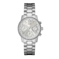 Guess Mini Sunrise Chronograph Quartz Silver Dial Silver Steel Strap Watch For Women - W0623L1