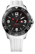 Tommy Hilfiger Sport Black Dial White Rubber Strap Watch for Men - 1790986