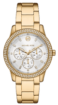 Michael Kors Tibby Multifunction White Dial Gold Steel Strap Watch for Women - MK6969