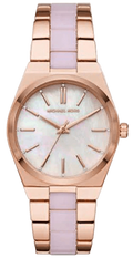 Michael Kors Channing Quartz Mother of Pearl Pink Dial Two Tone Steel Strap Watch For Women - MK6652
