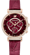 Swarovski Spring Flower Chronograph Red Dial Red Leather Strap Watch for Women - 5598689