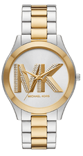 Michael Kors Slim Runway Three Hand Silver Dial Two Tone Steel Strap Watch For Women - MK4735