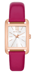 Michael Kors Monroe Three Hand White Dial Pink Leather Strap Watch for Women - MKO1029