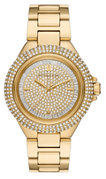 Michael Kors Camille Three-Hand Crystals Gold Dial Gold Steel Strap Watch for Women - MK1067