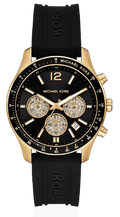 Michael Kors Berkley Chronograph Black Dial Black Rubber Strap  Watch for Men - MKO1038