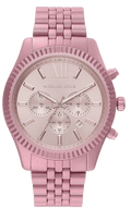 Michael Kors Lexington Chronograph Pink Dial Pink Steel Strap Watch for Women - MK8792