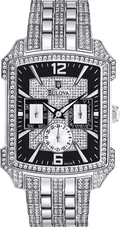 Bulova Crystal Collection Black Dial Silver Steel Strap Watch for Men - 98C108