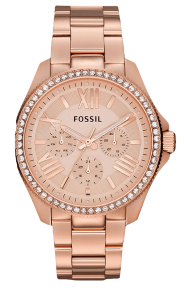 Fossil Cecile Rose Gold Dial Rose Gold Steel Strap Watch for Women - AM4483