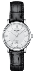 Tissot Carson Premium Lady Born to Be Brace Special Edition Silver Dial Black Leather Strap Watch for Women - T122.207.16.036.00