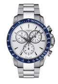 Tissot V8 Quartz T Sport Chronograph White Dial Silver Steel Strap Watch For Men - T106.417.11.031.00