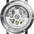 Fossil Boyfriend Automatic Skeleton Silver Dial White Leather Strap Watch for Women - ME3069