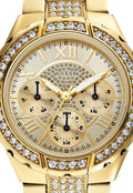 Guess Viva Diamonds Gold Dial Gold Steel Strap Watch for Women - W0111L2