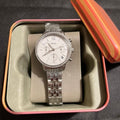 Fossil Neutra Chronograph Silver Dial Silver Steel Strap Watch for Women - ES5217