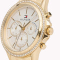 Tommy Hilfiger Ari Multifunction Diamonds Silver Dial Gold Steel Strap Watch for Women - 1781977
