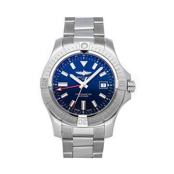 Breitling Avenger Automatic GMT 45 Blue Dial Silver Steel Strap Watch for Men - A32395101C1A1