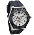 Guess Force Analog Quartz White Dial Black Rubber Strap Watch For Men - W0674G3