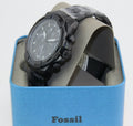 Fossil Bronson Chronograph Black Dial Black Steel Strap Watch for Men - FS5853