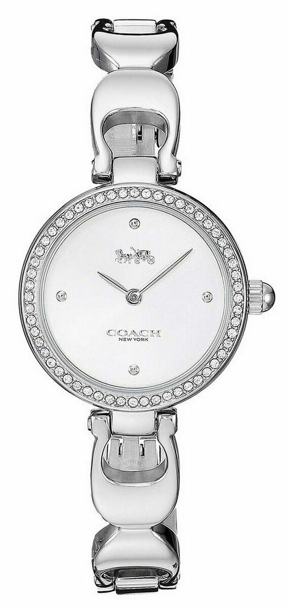 Coach Park Crystals Silver Dial Silver Steel Strap Watch for Women - 14503170