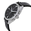 Emporio Armani Claudio Chronograph Black Dial Black Leather Strap Watch For Men - AR11542