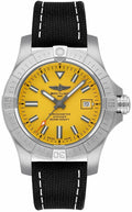 Breitling Avenger Automatic 45 Seawolf Yellow Dial Black Nylon Strap Watch for Men - A17319101I1X1