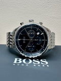 Hugo Boss Gregor Chronograph Black Dial Silver Steel Strap Watch For Men - 1514082