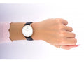 Daniel Wellington Classic Sheffield White Dial Black Leather Strap Watch For Women - DW00100076
