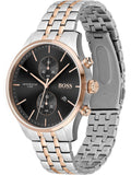 Hugo Boss Associate Chronograph Black Dial Two Tone Steel Strap Watch for Men - 1513840