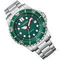 Citizen Promaster Mechanical Green Dial Silver Steel Strap Watch For Men - NJ0129-87X