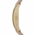 Burberry Pioneer Champagne Dial Haymarket Beige Leather Strap Watch for Women - BU9407