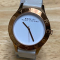 Marc Jacobs Blade White Dial White Leather Strap Watch for Women - MBM1201
