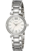 Guess Park Ave White Dial Silver Steel Strap Watch for Women - W0767L1