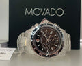 Movado Series 800 Chronograph Black Dial Silver Steel Strap Watch For Men - 2600142