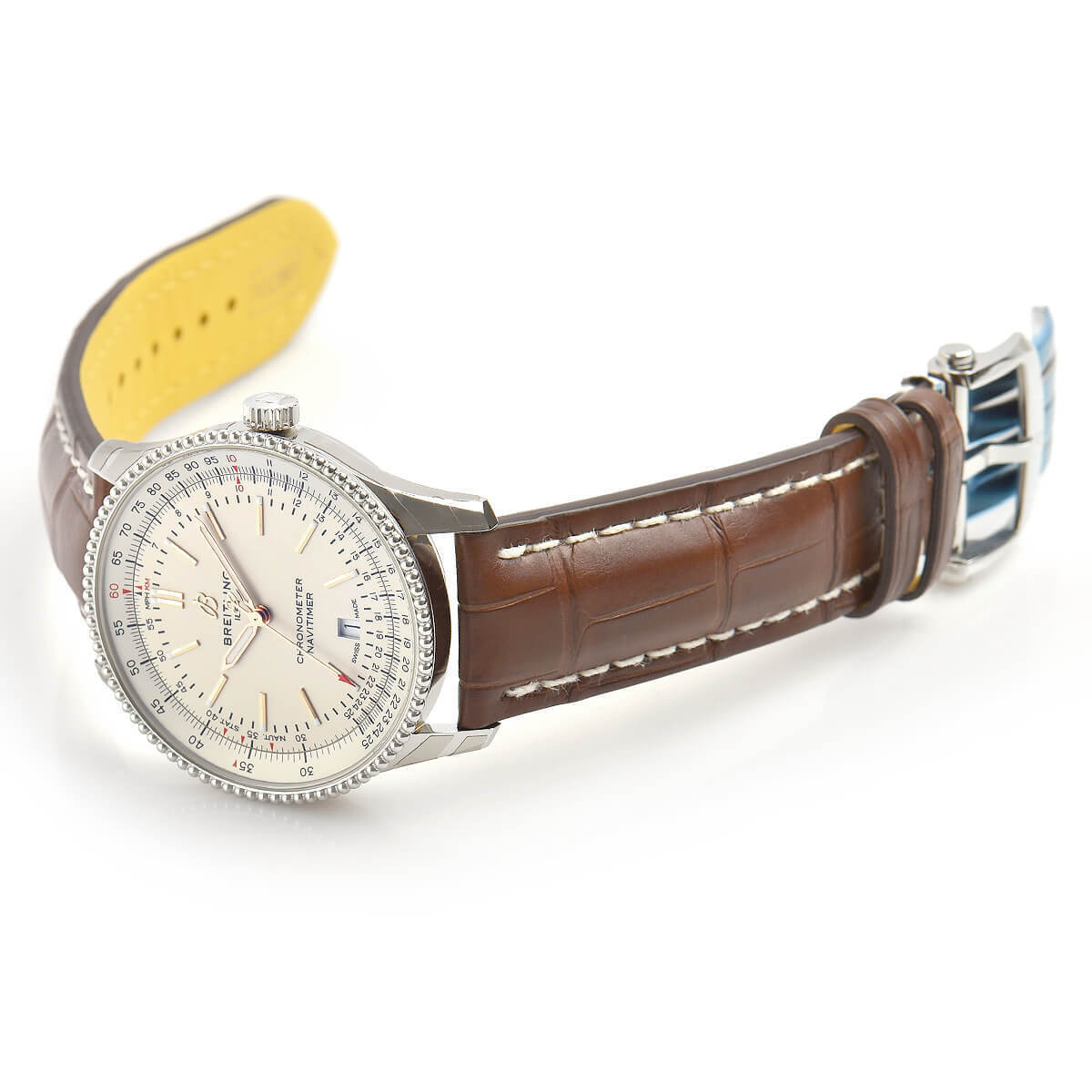 Breitling Navitimer Automatic 41 White Dial Brown Leather Strap Watch for Men - A17326211G1P2