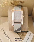 Burberry The Pioneer Rose Gold Dial Haymarket Brown Leather Strap Watch for Women - BU9408