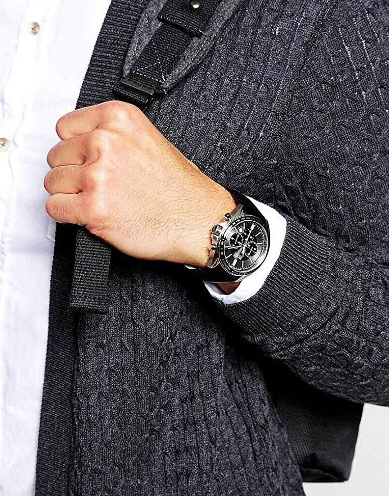 Hugo Boss Contemporary Sport Driver Black Dial Black Leather Strap Watch for Men - 1513085