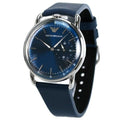 Emporio Armani Aviator Quartz Blue Dial Blue Leather Strap Watch For Men - AR11335