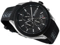 Hugo Boss Velocity Black Dial Black Leather Strap Watch for Men - 1513716