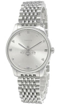 Gucci G Timeless Quartz Silver Dial Silver Steel Strap Watch For Women - YA1264153
