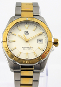Tag Heuer Aquaracer Quartz White Dial Two Tone Steel Strap Watch for Men - WAY1120.BB0930