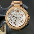 Michael Kors Camille Chronograph White Dial Rose Gold Steel Strap Watch for Women - MK5636