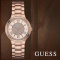 Guess Madison Diamonds White Dial Rose Gold Steel Strap Watch for Women - W0637L3